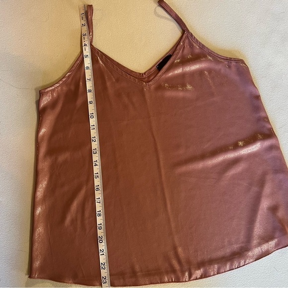 Up All Night Shiny Pink Tank Top with Spaghetti Straps, Size Small. - Picture 5 of 5